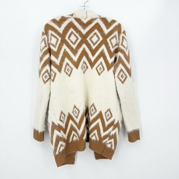 &Merci Womens Cardigan M Boho Southwestern Chevron Knit Open Front Cozy Comfy - Picture 2 of 6